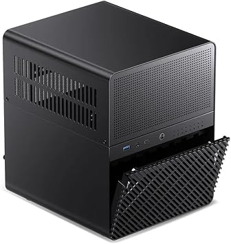 JONSBO N3 Mini-ITX NAS PC Chassis, ITX Computer Case, 8+1 Disk Bays NAS Mini Aluminum with Steel Plate Case, Built-in 2x10cm Fan