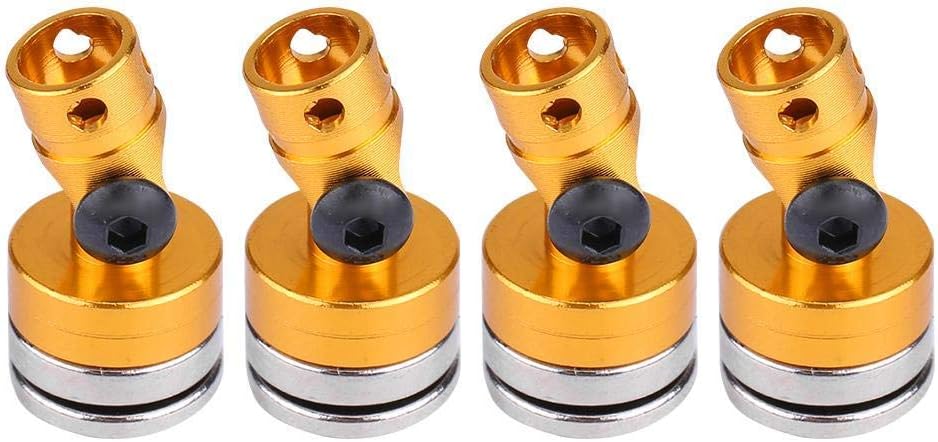 Dilwe 4Pcs Body Post Mount, Aluminum Magnetic Invisible Body Post Mount for SCX10 4WD 1:10 RC Car(Yellow)