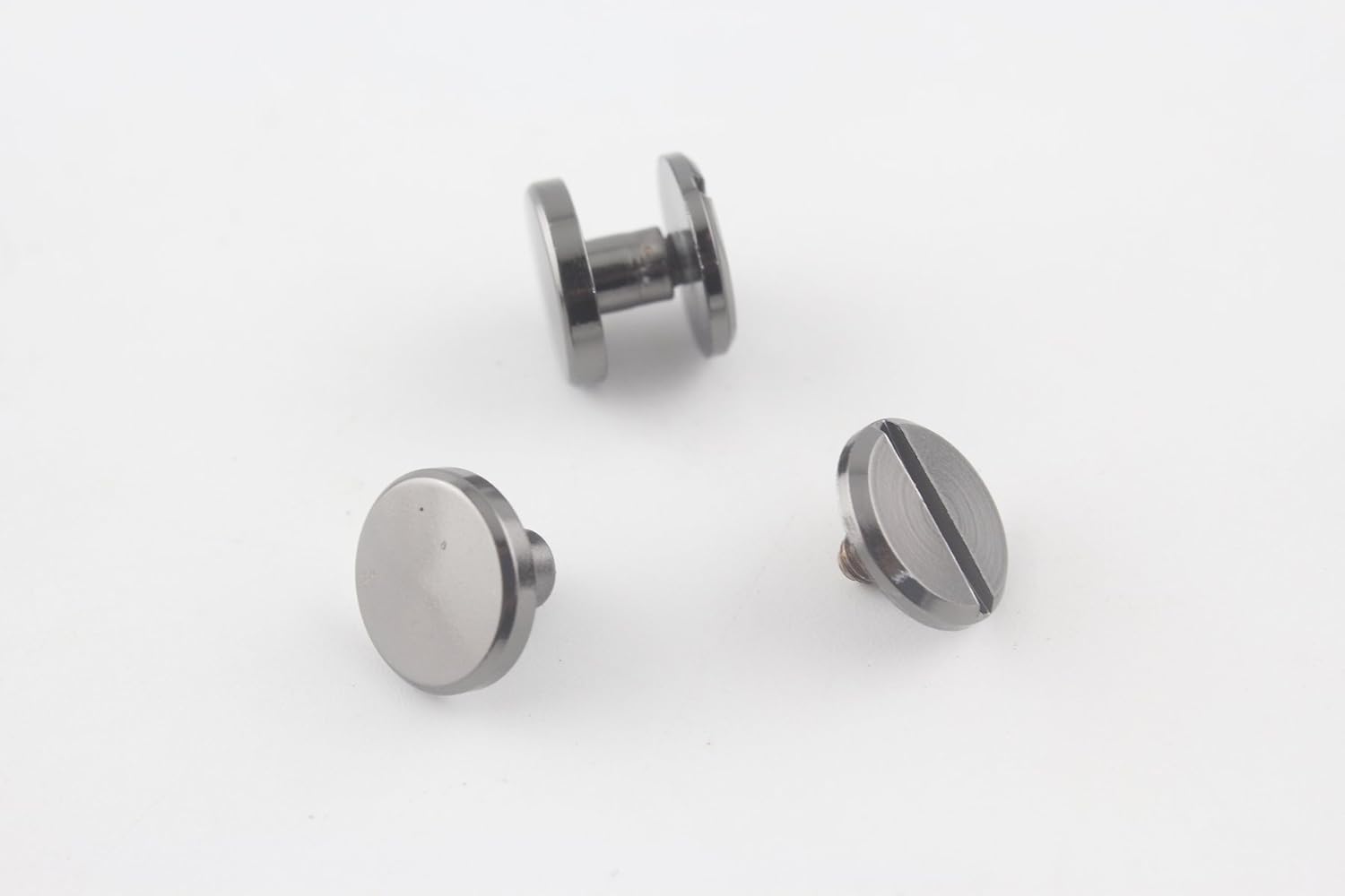 3dancraftit Zinc Alloy Round Chicago Binding Screw Rivets Concho Screw Button Nail Rivet for DIY Leather Decoration Bookbinding 7/16" x 3/16" / 11mm x 5mm Gunmetal H70