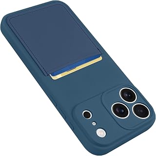 Designed for iPhone 17 Pro Case with Card Holder Blue