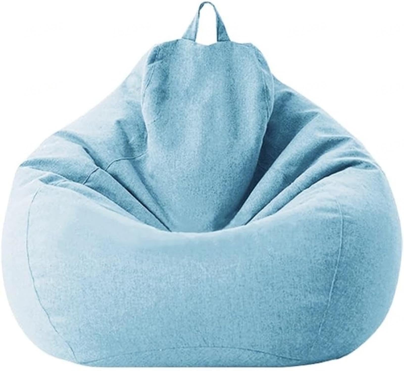 NIBHZ Bean Bag Cover Big Cotton Linen Lazy BeanBag Chair Sofa Covers Puff Relax Lounge Couch,Sky blue-70X80cm