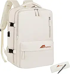Mochila de Viagem Grande, Mochila para Laptop Feminina ImpermeáVel para Fazer Trilha E Esportes Ao Ar Livre Mochila Escolar Com Porta de Carregamento Usb Compartimento para Sapatos