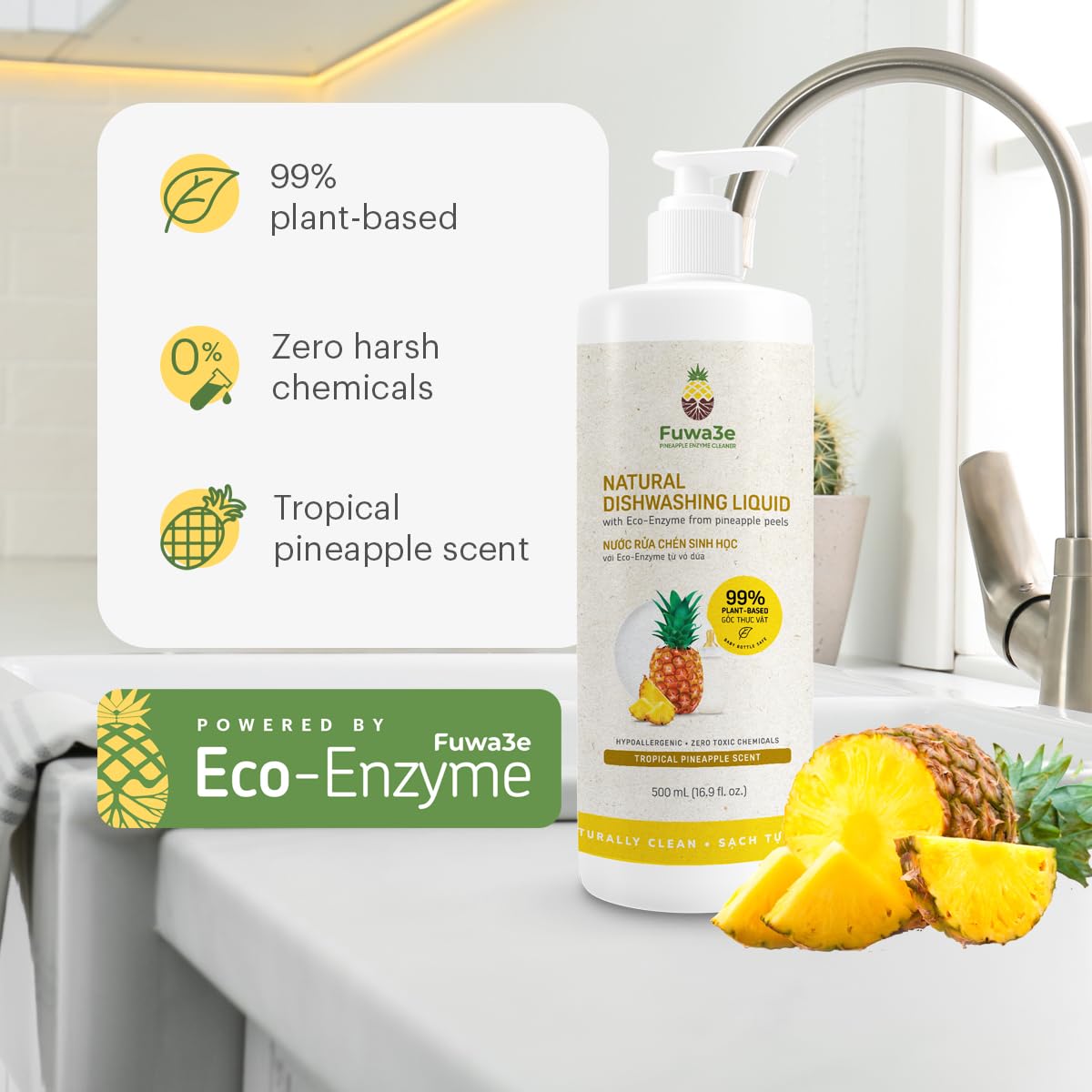 Fuwa3e Pineapple Enzyme Natural Dish Soap Tropical