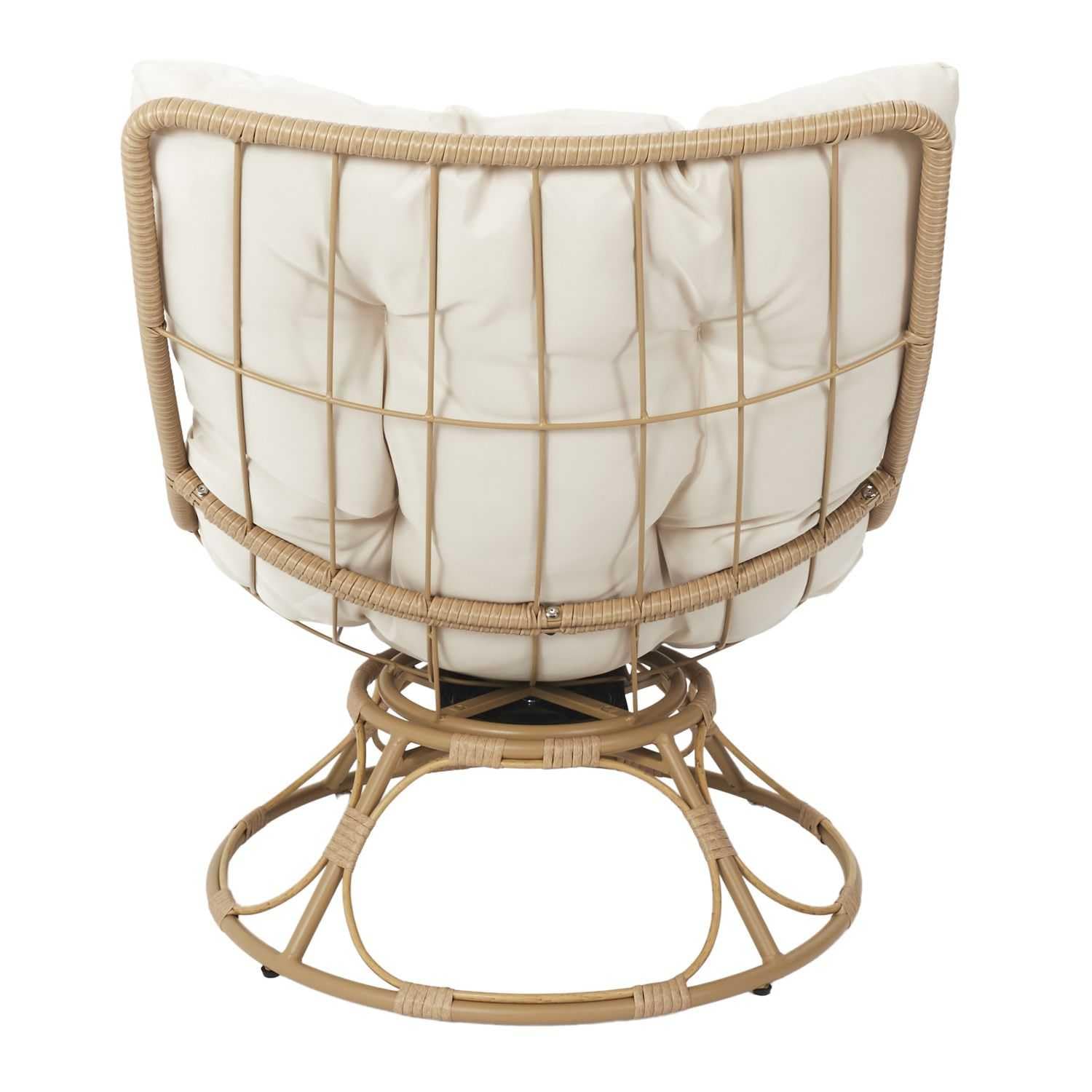 HOME DECO FACTORY - HDO0227 Sillón Petra, Mobiliario de Exterior, Asiento 74x88x96 cm, Altura 35 cm, Tratamiento UV, Textil Repelente al Agua, Epoxy, Beige