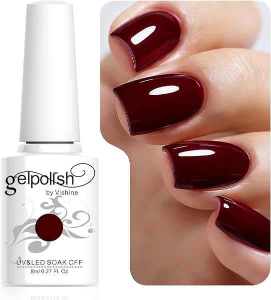 Vishine Gel Polish 10ml Semi-Permanent Dark Red