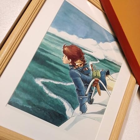 Amazon スタジオジブリ 風の谷のナウシカ 額装品 ポスター 壁掛け絵画 公式図録切り抜き ポストカード 複製原画 ガラス板額 宮崎駿 おもちゃ おもちゃ