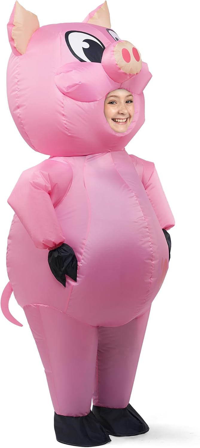 Spooktacular Creations Inflatable Piggy Halloween Costume, Kids Unisex Pink Full Body Animal Pig Inflatable Costume - One Size (Piggy) - Image 8
