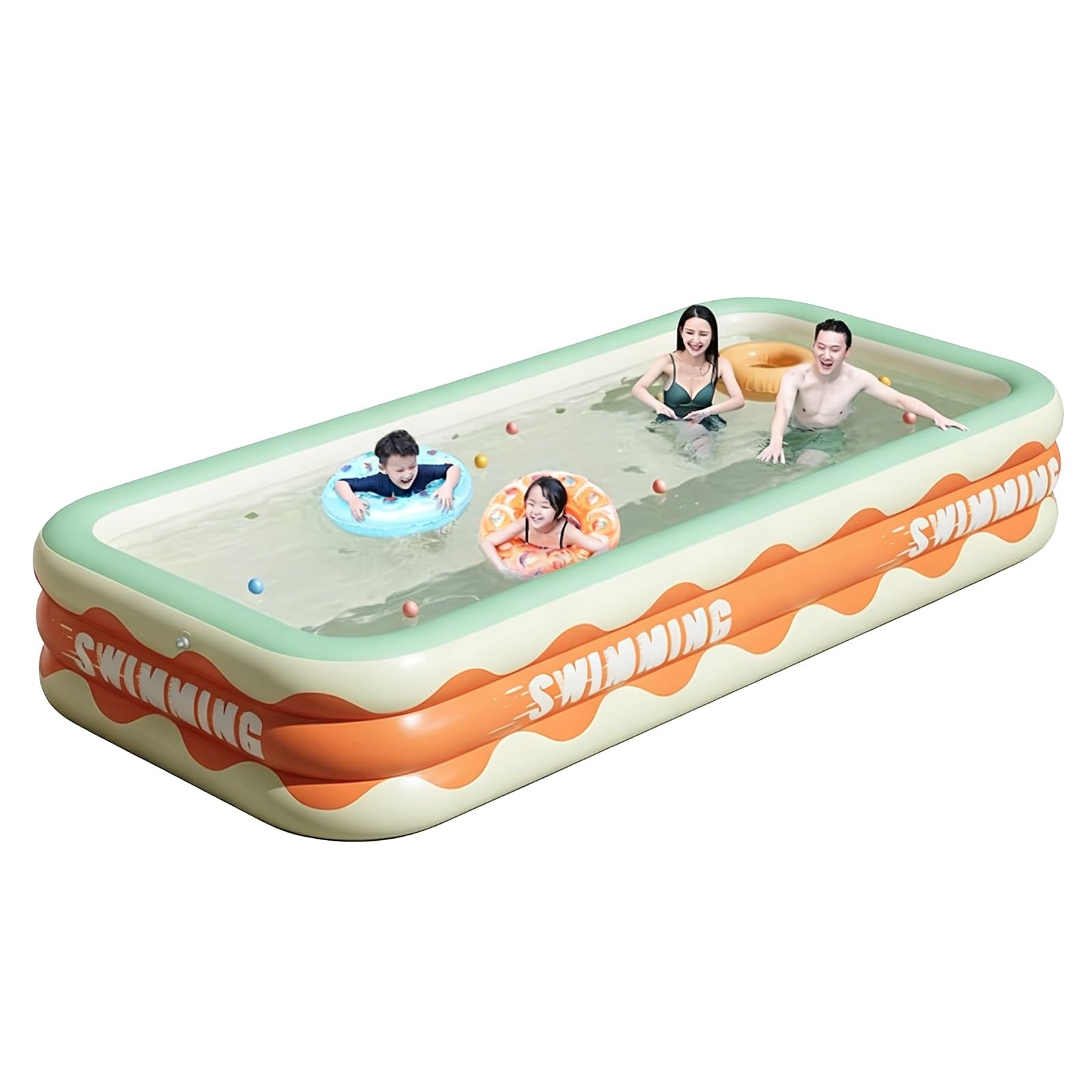 Piscine Gonflable Piscine Rectangulaire en PVC Épais pour Toute La Famille Usage Intérieur Et Extérieur(180 * 130 * 56cm)