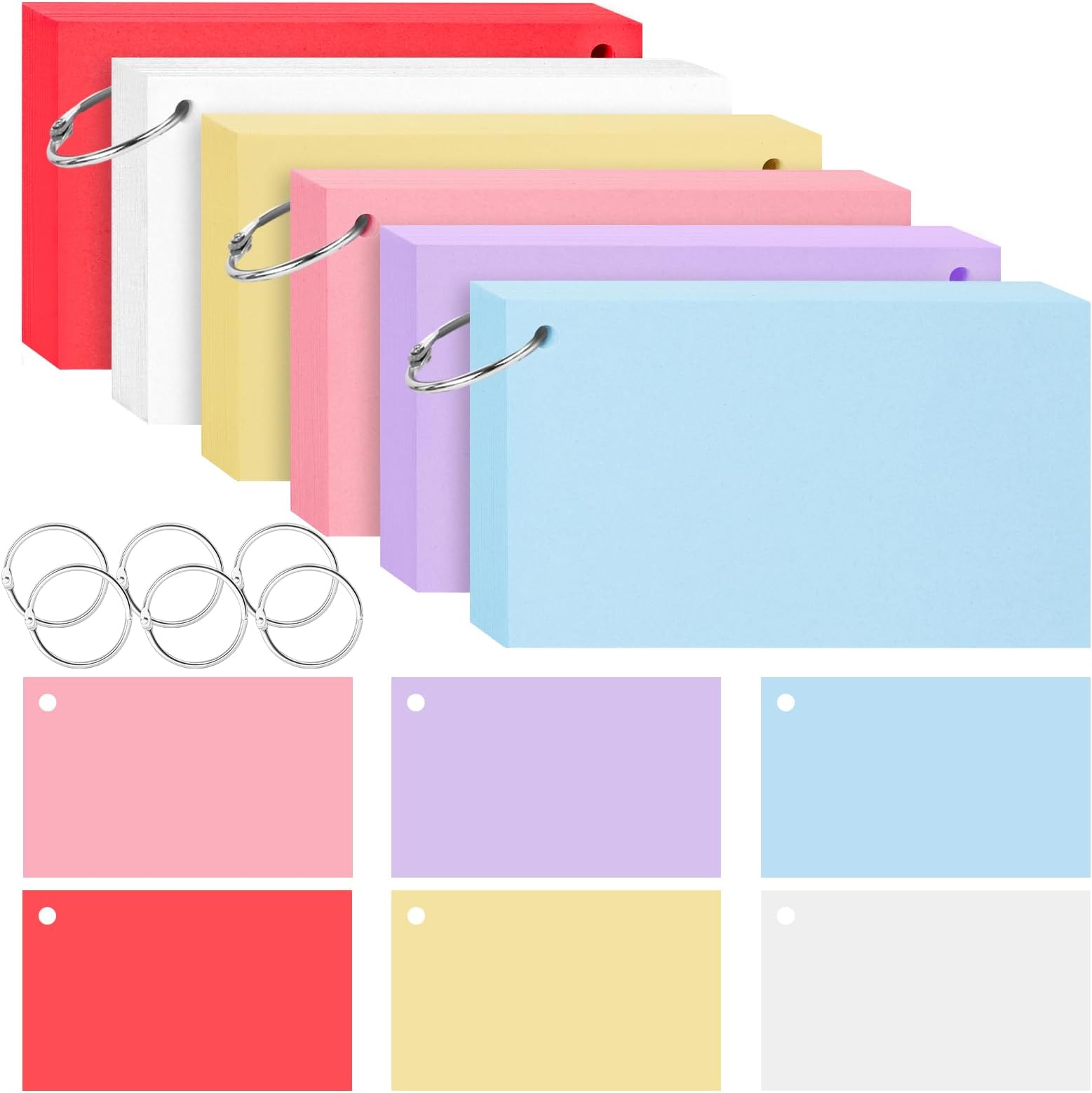 Amazon.com : 500PCS Index Cards, 3x5 Inches Colored Flash Cards with ...