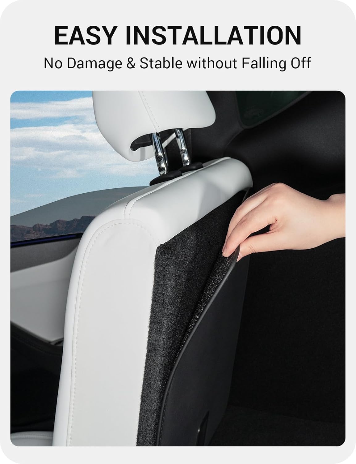 BASENOR Rear Seat Back Cover for 2026 2025 Tesla Model Y Juniper 5 Seats All Weather Seatback Liner Backrest Mats Pet Dog Friendly Model Y Accessories 3PCS (Standard/Premium/Performance)