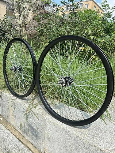AUTES 26 inch Bicycle Wheel Set Double Wall Aluminum 26\" Rim Set,Disc Brake,Front & Rear Heavy Duty Wheelset 10G 36 Spokes for MTB/Road/Cruiser Bikes(Rim Size 22.44\")