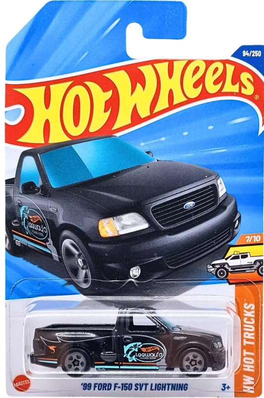 Image of Hot Wheels 99 Ford F-150 SVT Lightning HW Hot Trucks Ages 3 and Up 94 /250 (Black)
