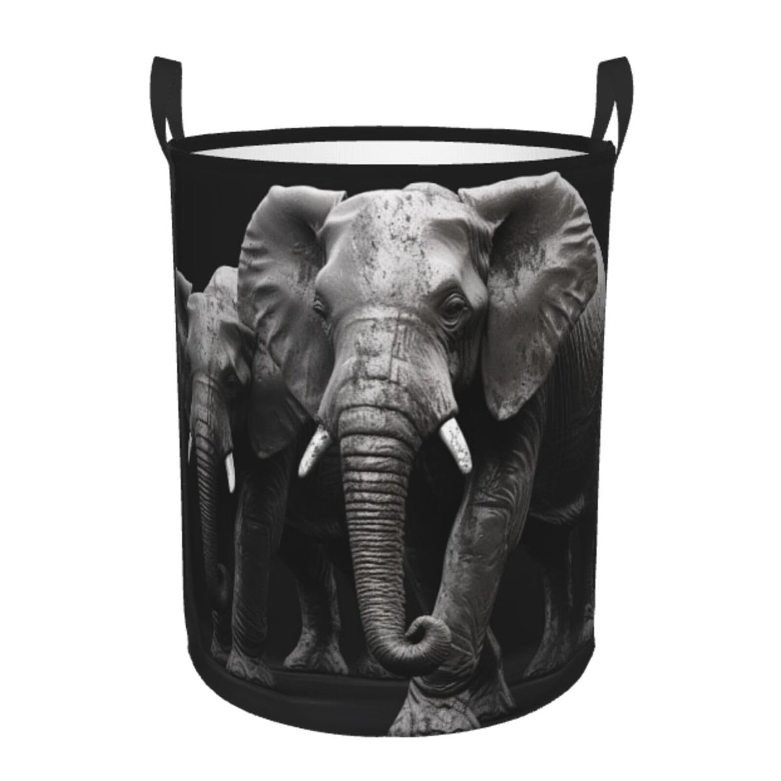 Panier de rangement éléphant gris en tissu léger avec finitions 3D soignées