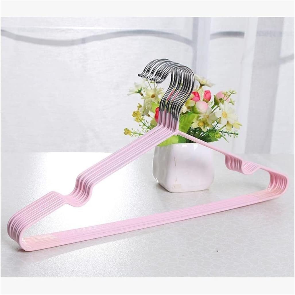 HCZKIUJY Coat Hangers Metal Hangers 10 Pack Space Saving Organiser Clothes Hangers For Wardrobes hangers for clothes non slip