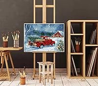 Vista 2 de Eiazuiks Pintura por números para adultos. Pintura de Navidad por números para adultos principiantes, pintura de dibujo con 3 pinceles, lienzo