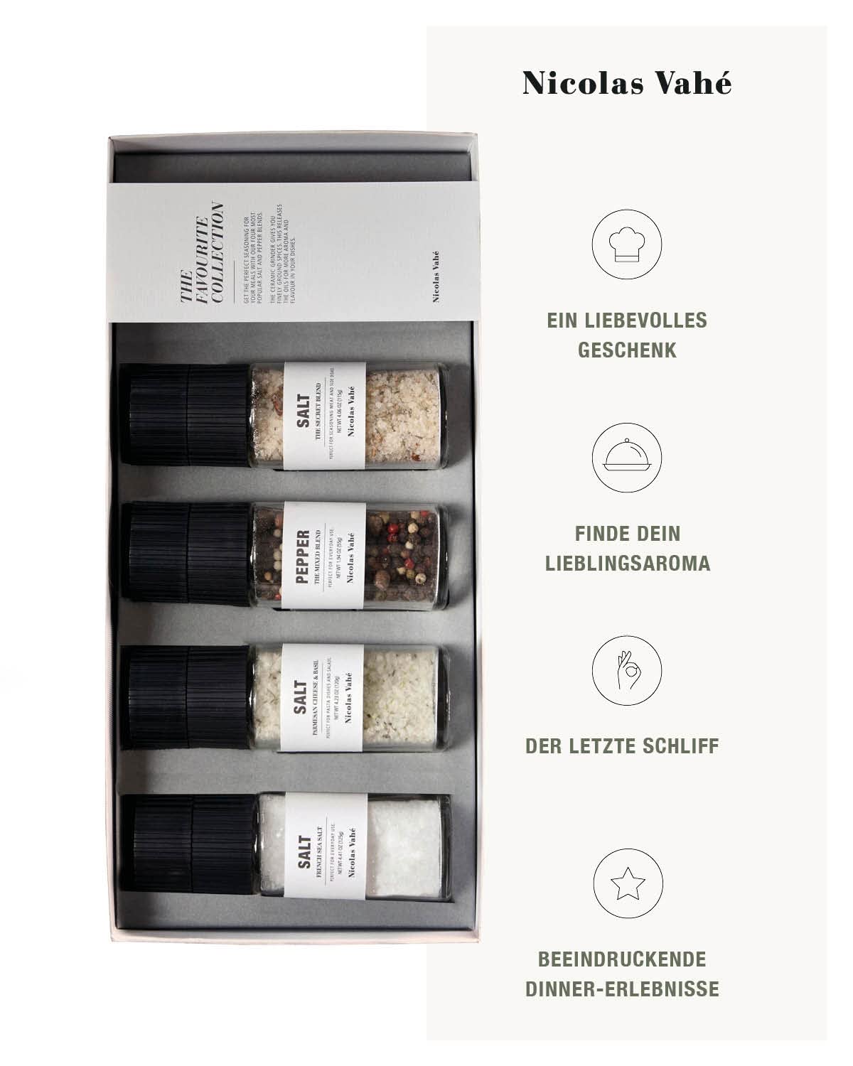 Nicolas Vahé The Favourite Collection Gift Box | Geschenkset mit Gewürzsalz | Dänisches Design mit Gourmet-Flair