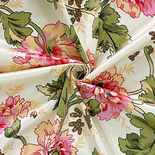 Image of Swayam 90% Blackout Polyester Window Curtain for Living Room & Bedroom | 5 Feet | Room Darkening Curtain with Eyelets | Pack of 2 | Floral Design - Beige & Green