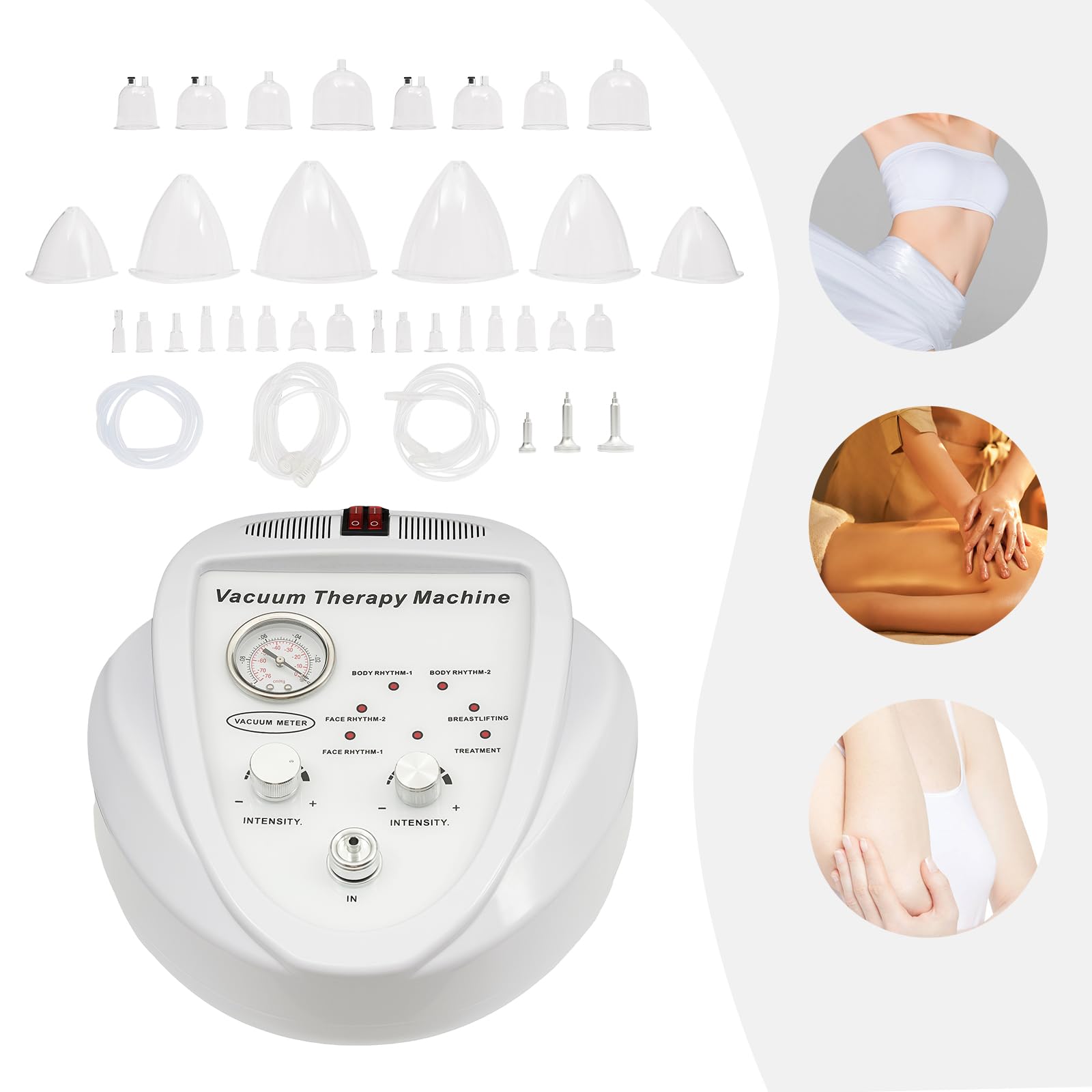 Vakuumgerät Vakuum Schröpfgläser Massagegerät Schröpfen Massage Sätze Cupping set mit 30 Saugnäpfen und 3 Pump, Multifunktionaler Massager zur Stimulierung von Lymphdrainage