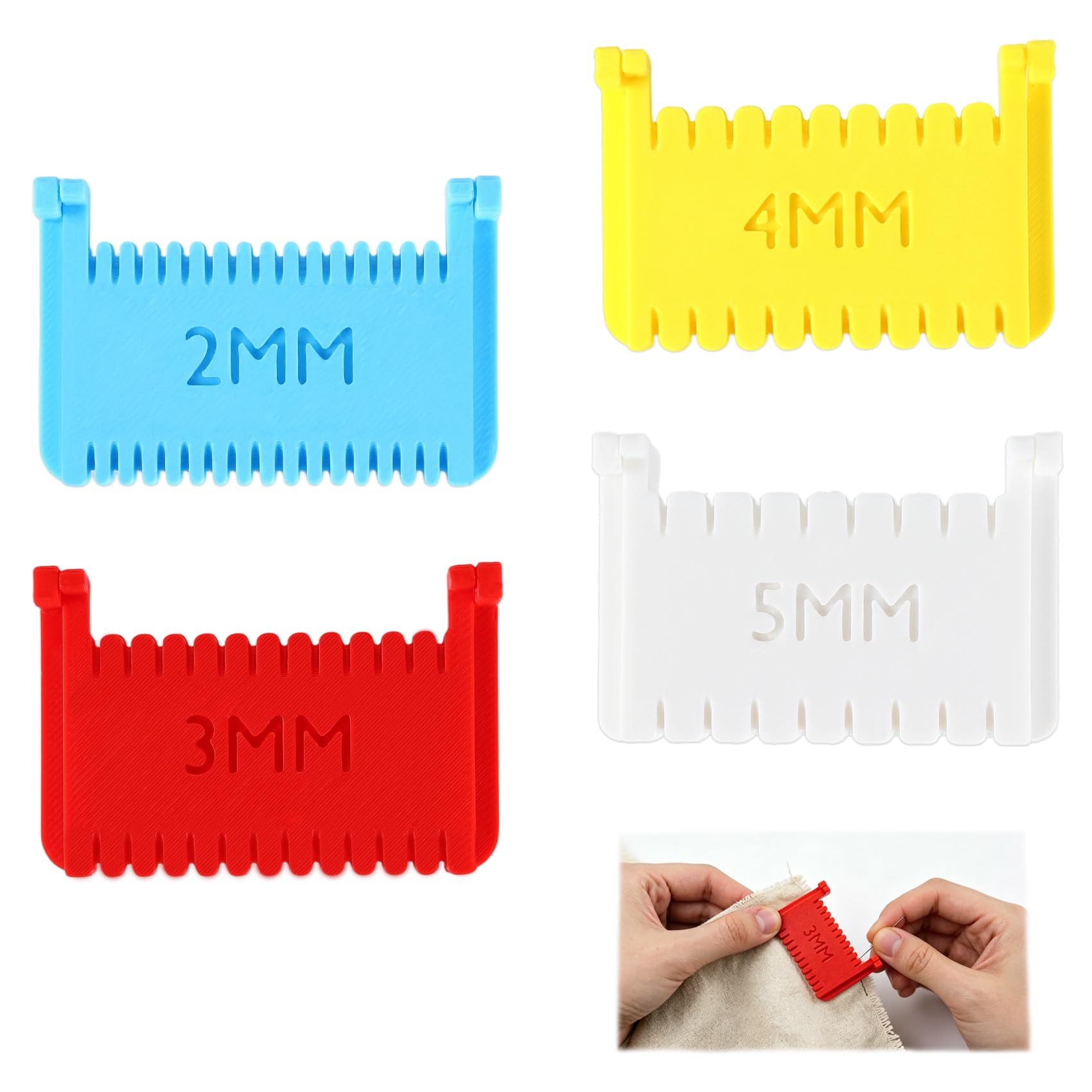 4 PCS Clip-On Sewing Rulers Clips for Fabric Women Sock Edge Stitch Lock and Sewing Laying Gauge Tools Stuff Gadgets Sew Straight Embroidery Seam Guide Quilting Ruler Holder Hand Stitcher Must Have