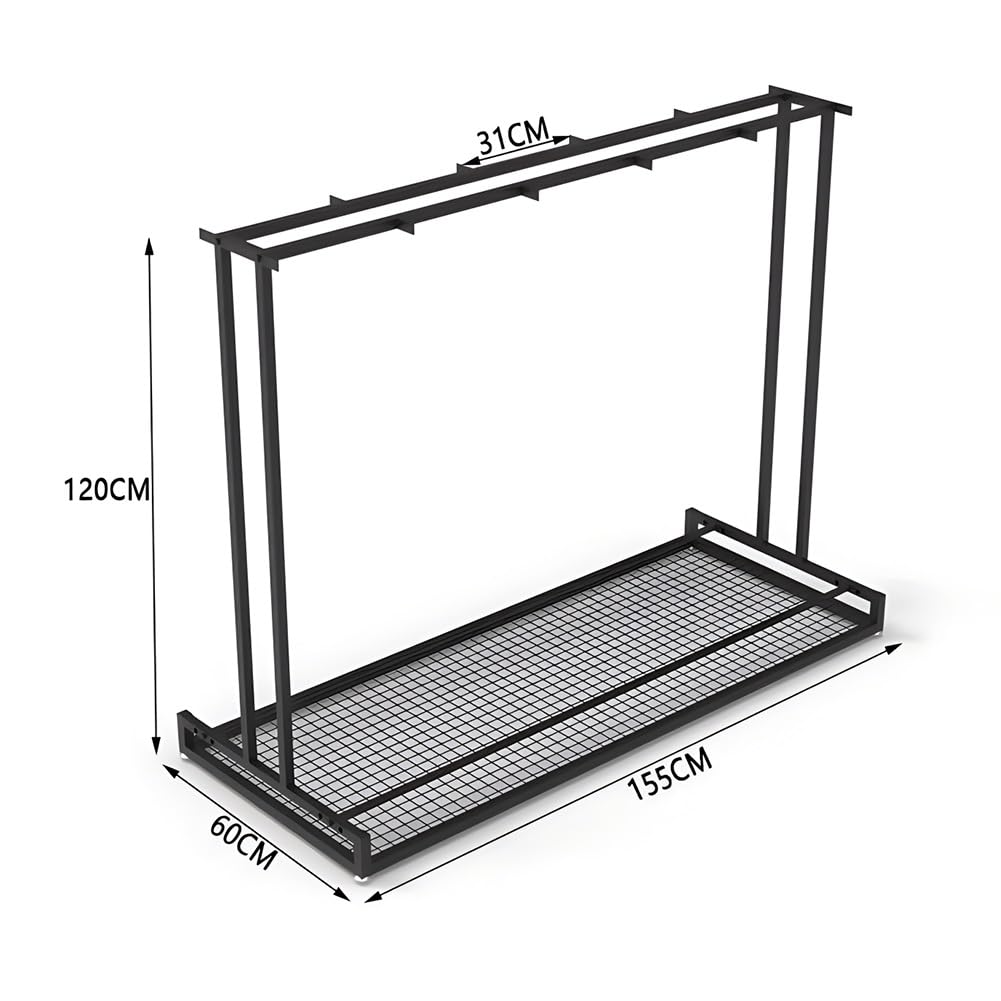 Support De Rangement pour Snowboard En Métal À Plusieurs Étages, Rangement pour Matériel De Ski, Support Pour Skis/planche À Roulettes/scooter, pour Magasins, Supermarchés, Stations De Ski(155x60x120