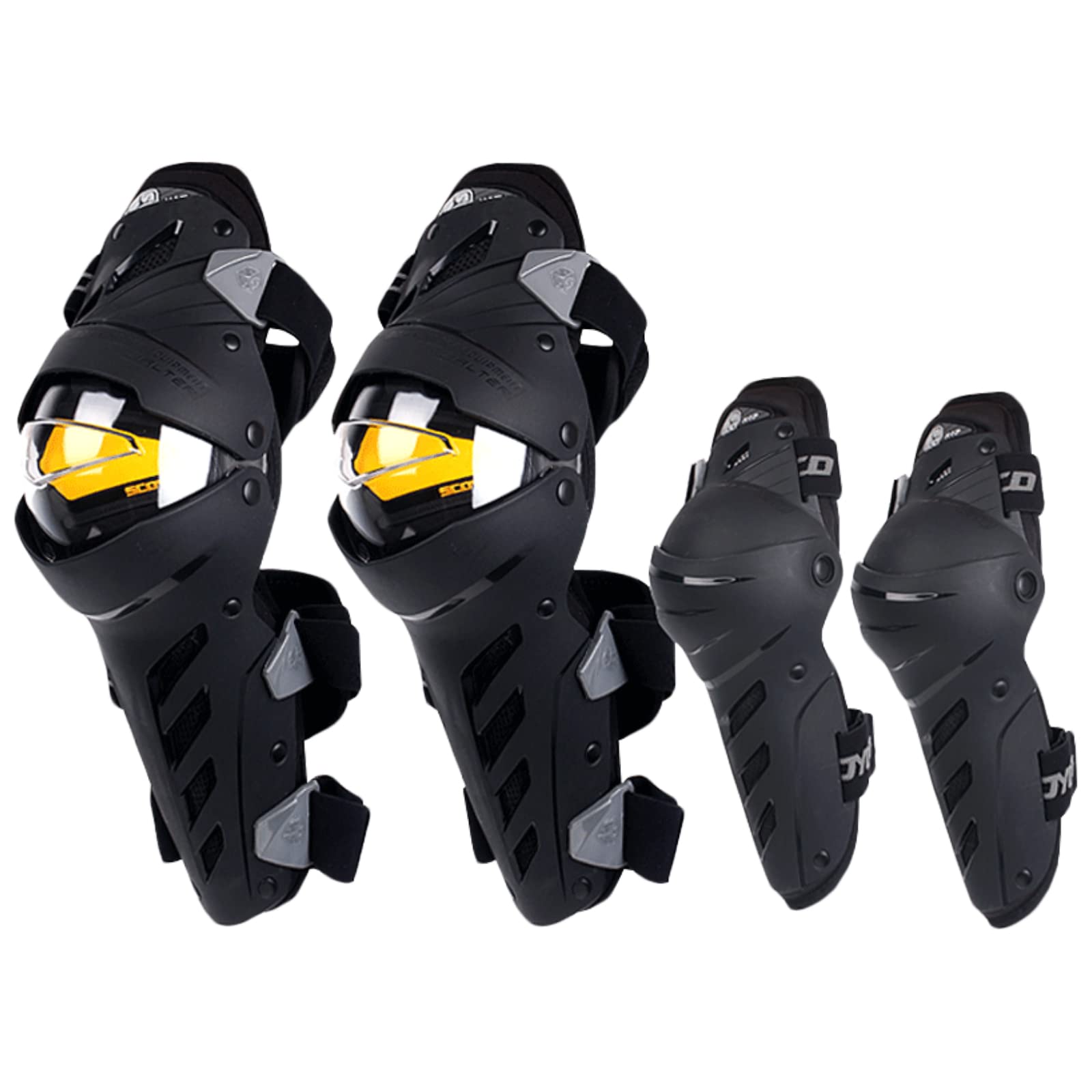 Scoyco4pcs Motorcycle Knee Shin Guards Anti-Slip CE Armored Elbow Guard Pads Powersport Protection Motocross Racing Protective Gear for Moto Cycling
