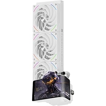 Thermalright TR Wonder Vision 360 Turbo ARGB White CPU Water Cooler 3000 RPM 60 Hz Curved Screen with 2400 x 1080 Resolution for AM5 Intel LGA1851/1700 6.67 in 3D Screen High Performance Pump