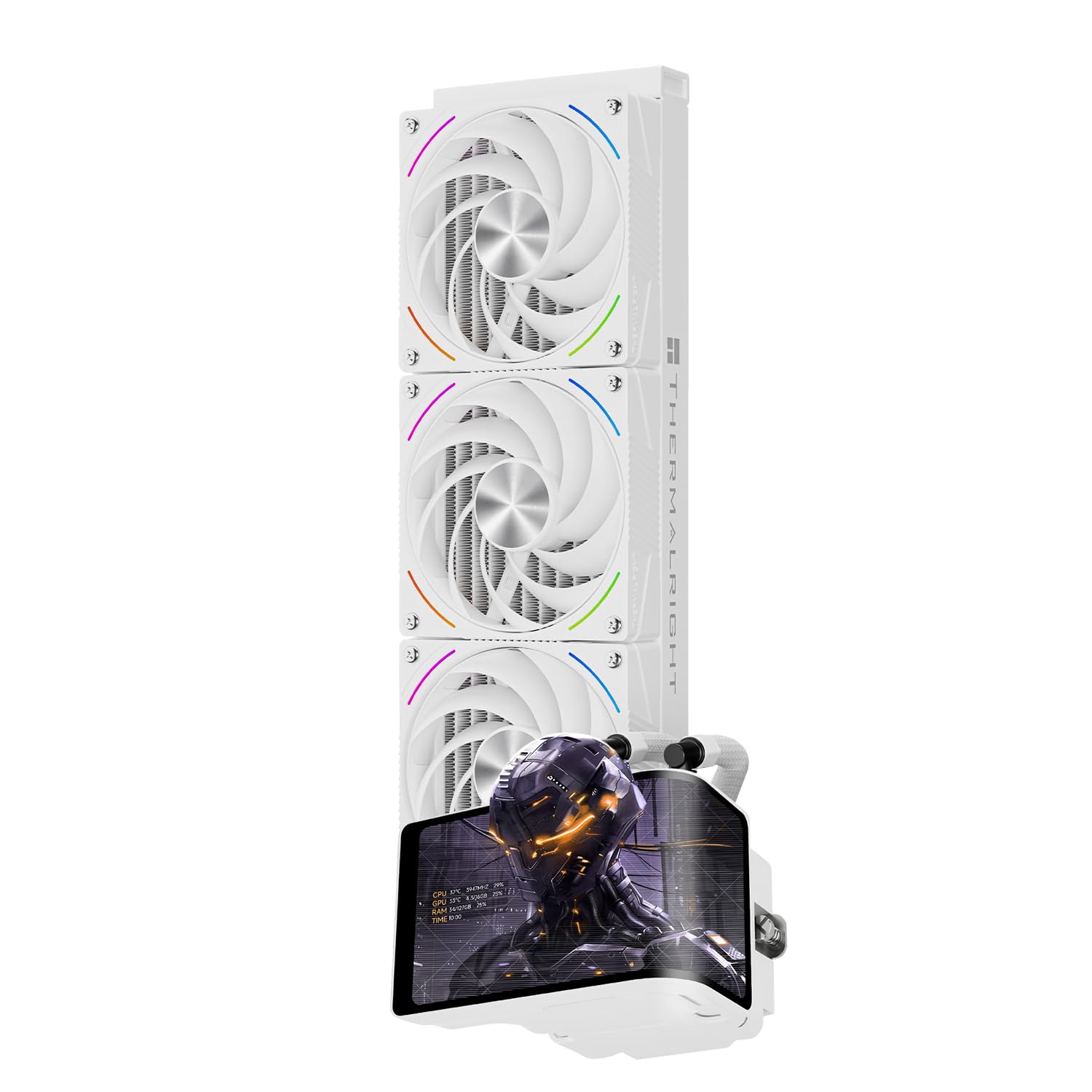 Thermalright Wonder Vision 360 Turbo ARGB White AIO CPU Cooling,CPU Water Cooler System,6.67inch Curved Screen with 2400x1080 Resolution,for AM4/AM5,LGA1851/1700,7:3 Visual Scale Screen Ratio for 3D