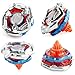 Cunjxtan Battle Burst Spinning Tops Set 6 Metal Fusion Gyro Tops & 2 Two-Way Launcher Grips for Kids, Boys Ages 6-12 Battling Arena Game Toys Gift for Birthday (CA01-6BB)