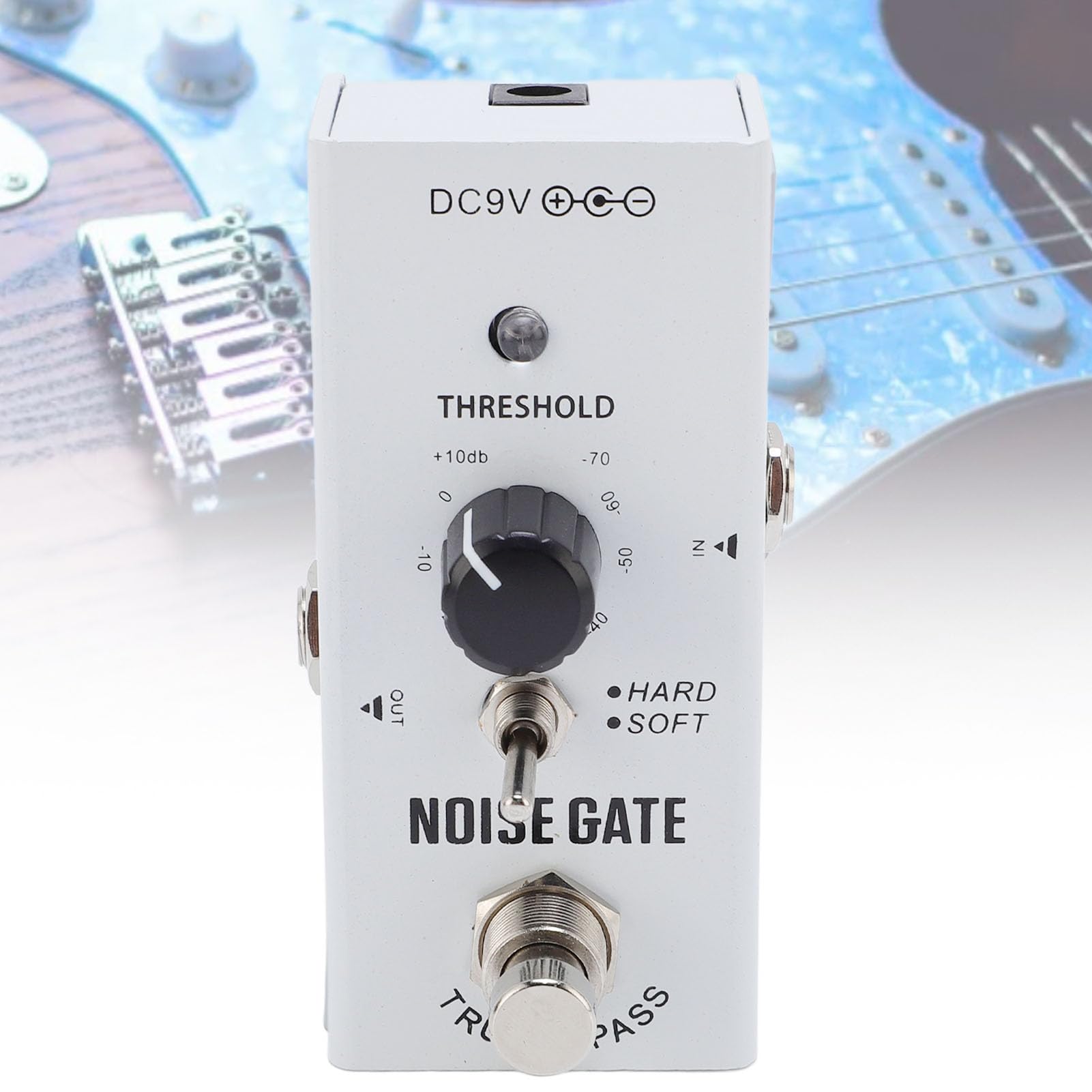 Asixxsix Pedale Noise Gate, da -70dB a +10dB Pedale Effetti per Chitarra Noise Killer in 2 modalità, Pedale Soppressore di Rumore per Chitarra Elettrica e Basso True Bypass