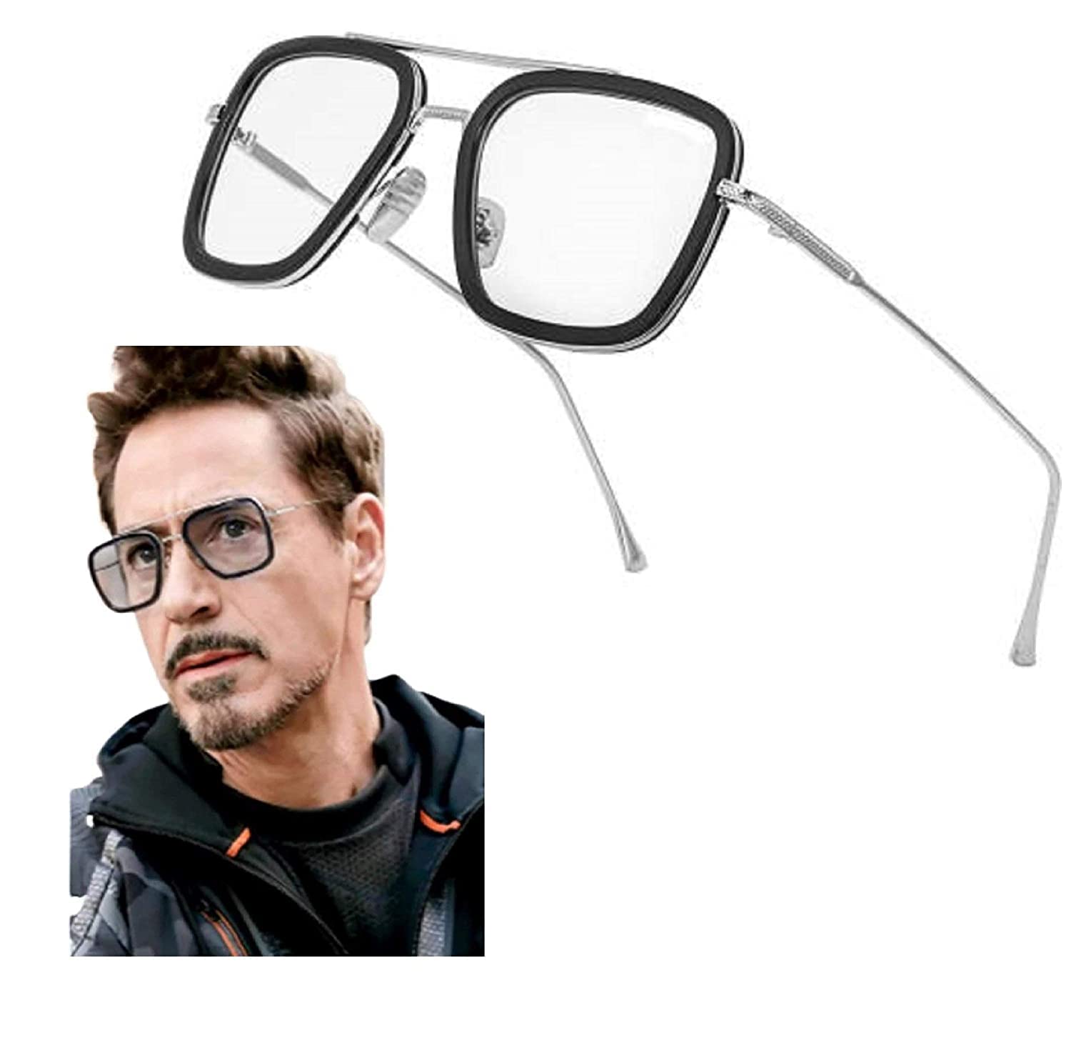 Tony Stark Avengers End Game Sunglasses Square Frames For Men And Women Transparent-image-2