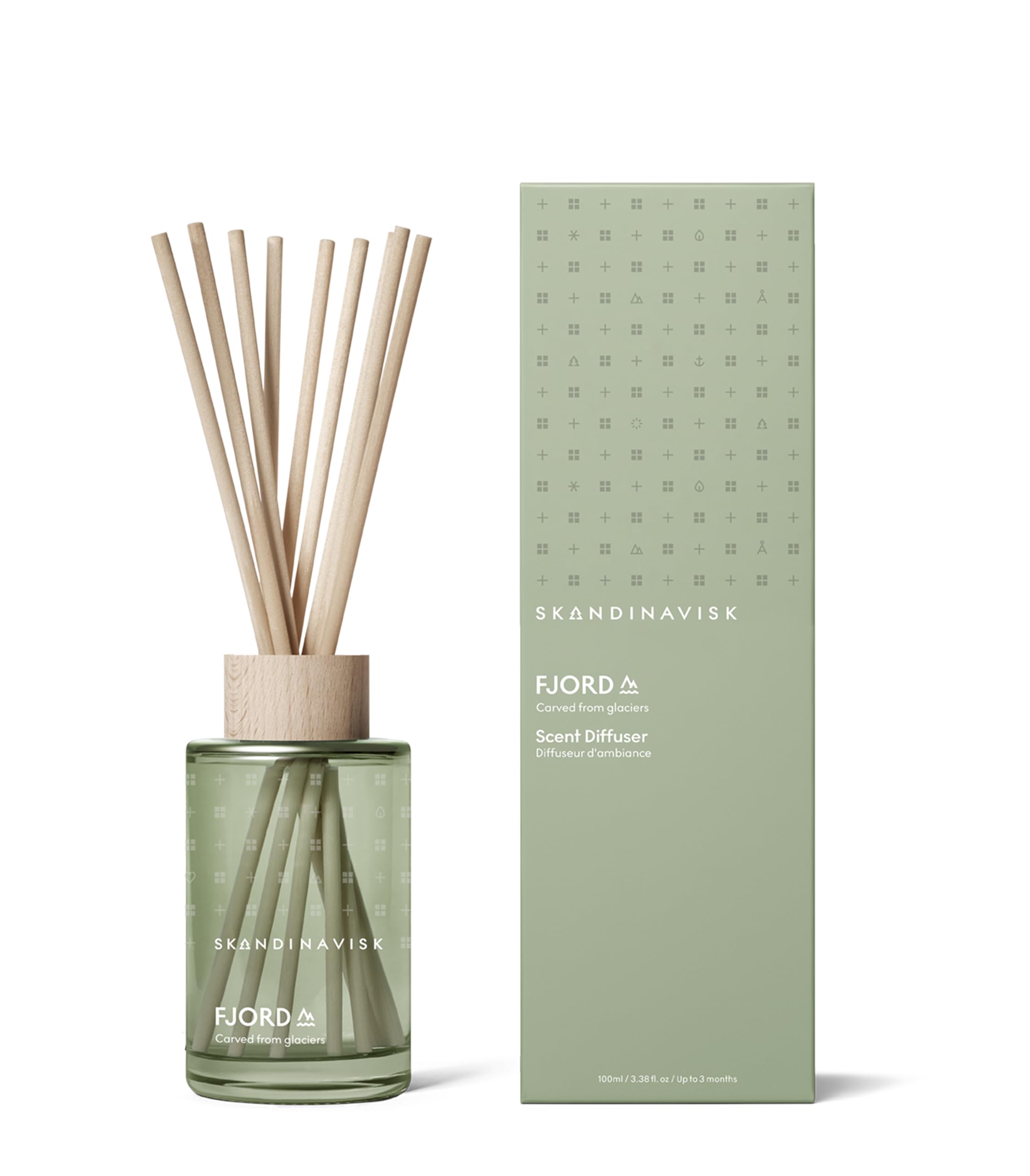 Skandinavisk FJORD Reed diffuser with 8 reeds; Scent notes: Apples and pear blossom, orchard fruits and redcurrants, 100 ml