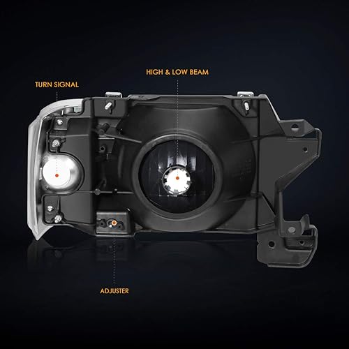 Miniatura 10 de PM PERFORMOTOR PMHL-F150-8791-LB-BSC - Faros delanteros de lente ahumado con LED DRL Compatible con 87-91 Bronco  87-91 F150 250 350