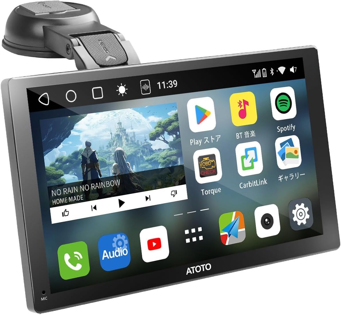 カープレイ ナビCarPlay/Android Auto対応 ディスプレイ、9インチポータブルナビ、HD QLEDタッチスクリーン、