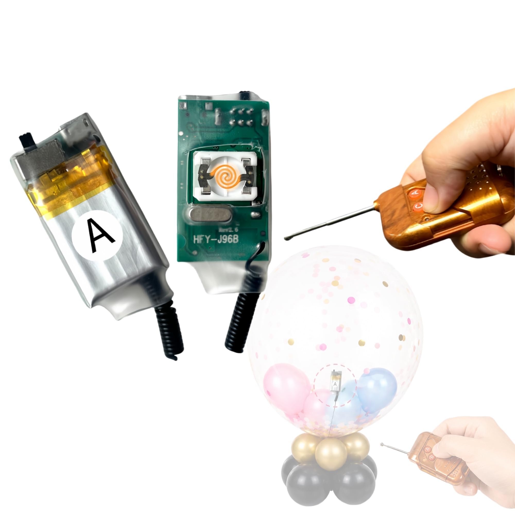 Wiederverwendbarer Balloon Popper-Controller mit einer Reichweite von 30 Metern, kompakte und praktische Design für jede Art von Party-Hochzeits - Veranstaltung (1-4)