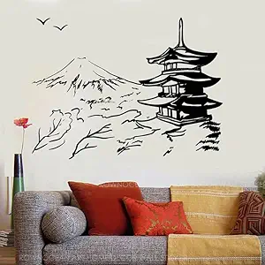 GADGETS WRAP Wall Decal Vinyl Sticker Japanese Building for Office Home Wall Decoration