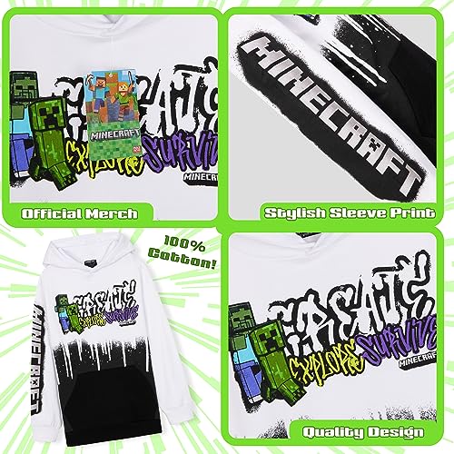 Minecraft Creeper Hoodie - Boys' & Teenagers' Gaming Hoodie - Ages 5-144