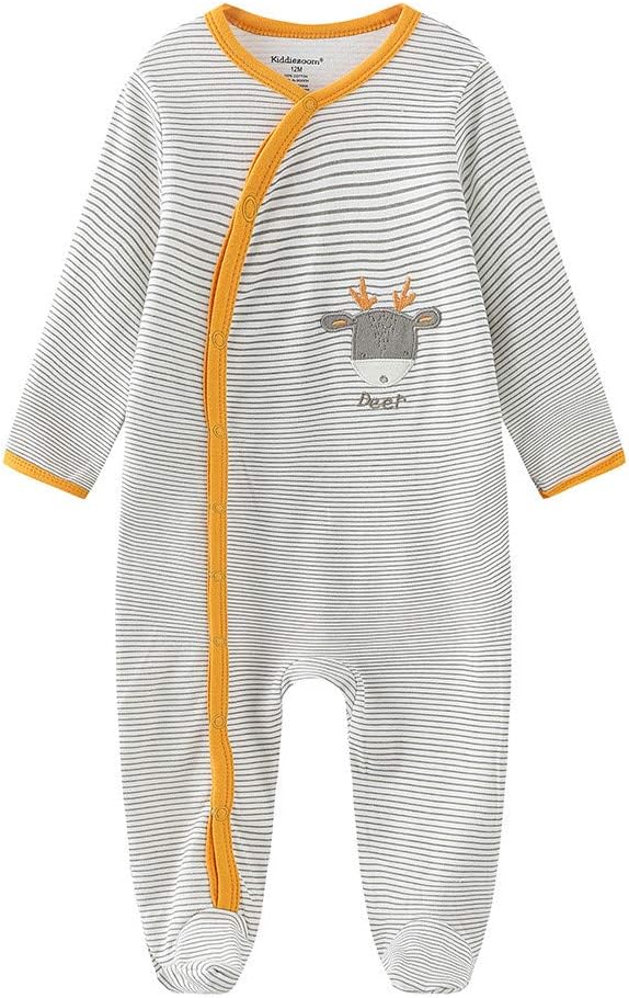 Kiddiezoom Baby Footed Cotton One-Piece Romper Jumpsuit Pajamas - Image 3