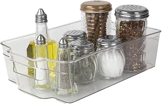 Home Basics Clear Plastic Storage Fridge Bin with Handles (Large)