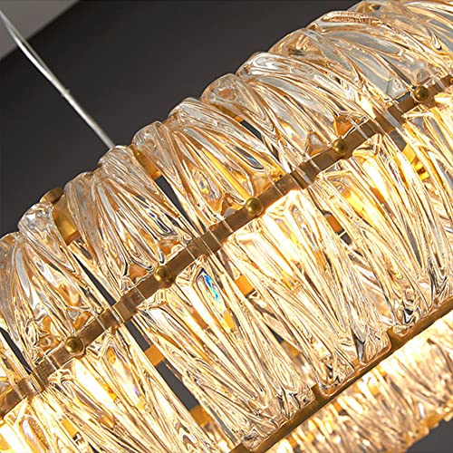 Fine Maker Modern Round Crystal Chandelier Light Fixture, 8-Light Luxury Gold Crystal Pendant Lights, Semi Flush Mount Pumpkin Chandeliers For Living Room Kitchen Island Bedroom D23.6 X H39.4… #TOP4