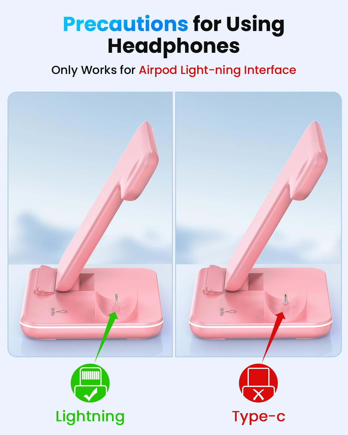 WAITIEE Wireless Charger 3 in 1 Charging Station for for iPhone 16 15 14 13 12 11 X 8 & for Apple Watch, for AirPods 1/2/3/Pro/Pro 2 with Lightning Charging Case(Purple): WAITIEE Wireless Charger 3 in 1, 15W Fast Charging Station for Apple Watch 10/9/8/Ultra 2/Ultra/SE/7/6/5/4/3/2, for AirPods 3/2/1/Pro for iPhone 16/15/14/13 /Plus/Pro/Pro Max/12/11 (Pink)