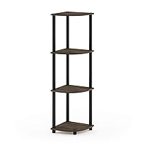 Furinno Scaffali senza Attrezzi Columbia Walnut, Black 4 livelli