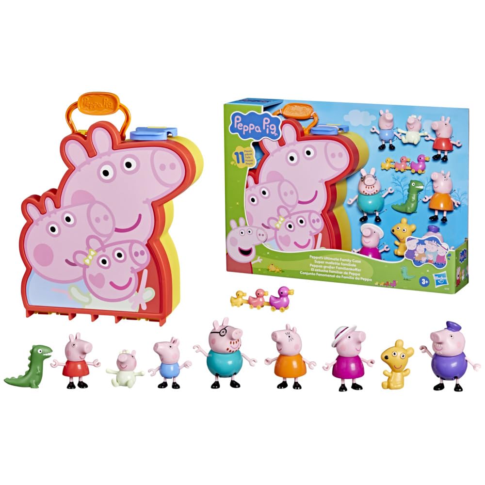 Peppa Pig Ultimate Family Case with 7 Poseable Figures, 3