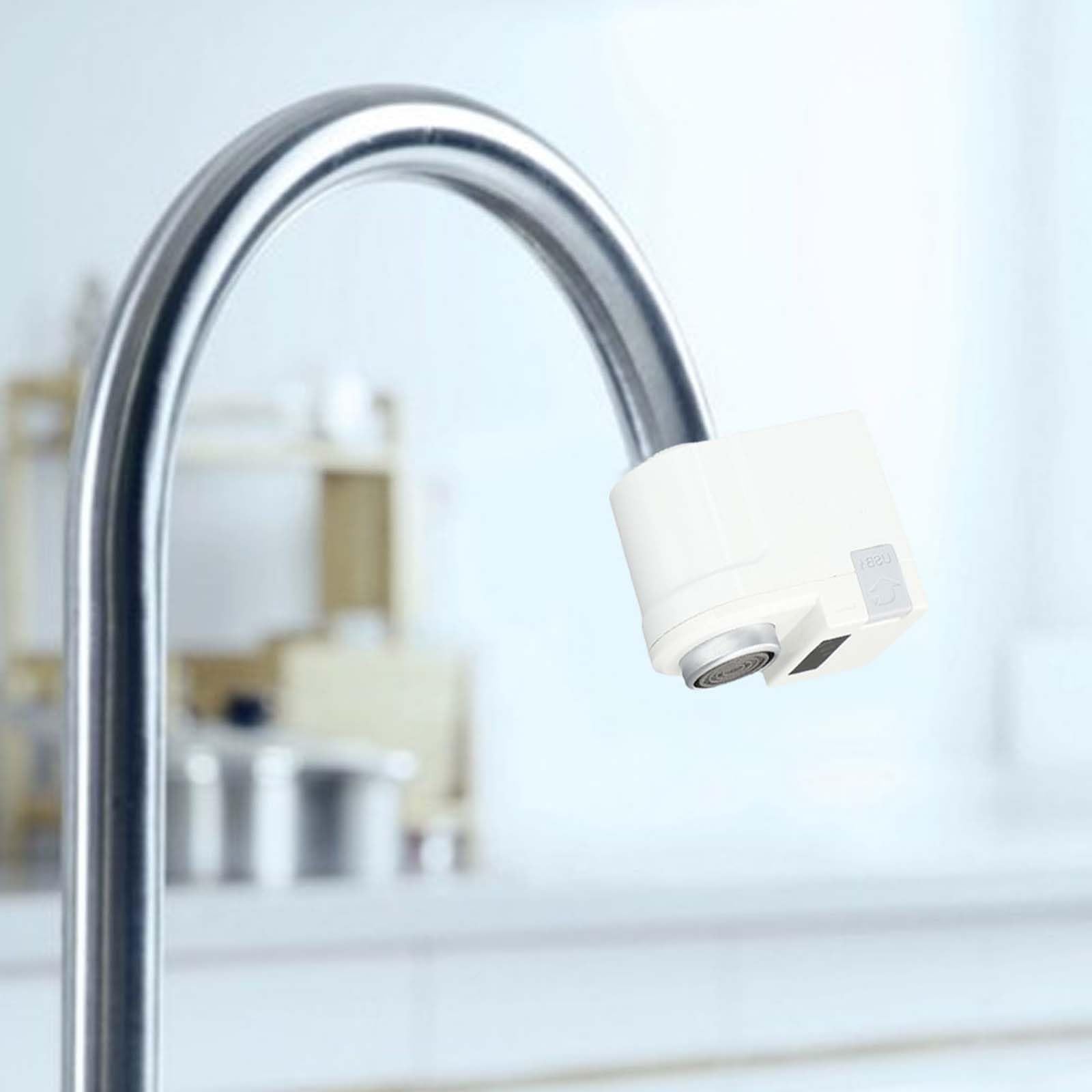 Zoegneer Smart Faucet - Sensor infrarrojo de ahorro de agua, doble detección sin contacto, dispositivo de control de flujo automático para cocina, baño, fregadero, prevención de desbordamiento