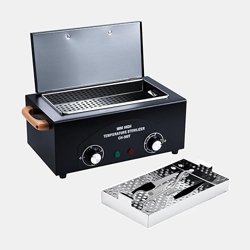 Esterilizadores de autoclave de 1.5L, herramienta de uñas de alta temperatura, esterilizador de herramientas de metal, caja de limpieza para