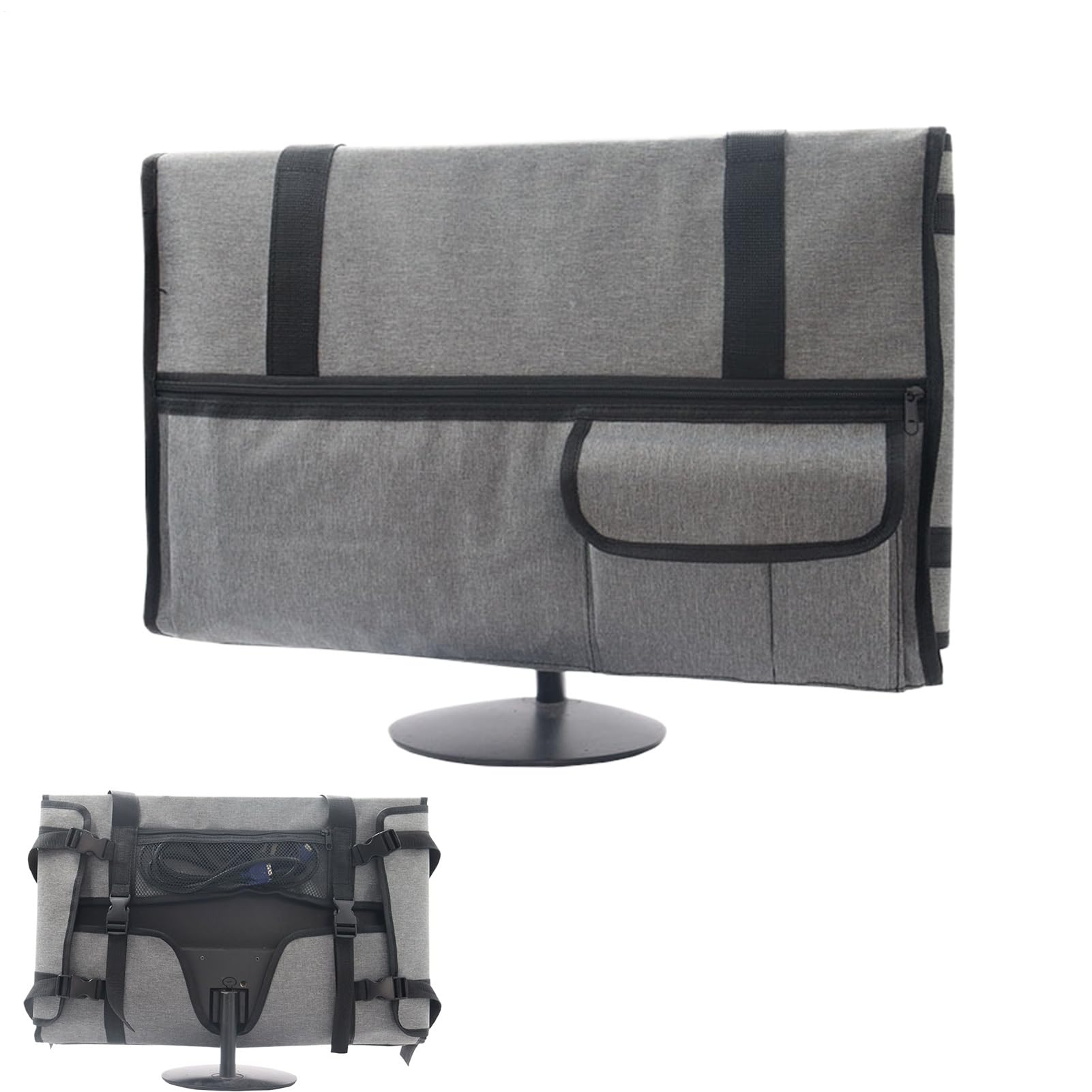 – Monitor Case | Portable Protective Monitor Bag Dust Covers,Adjustable Sleeve with Flannel Lining Computer Accessories Transport for Screen Keyboard Mice Wires