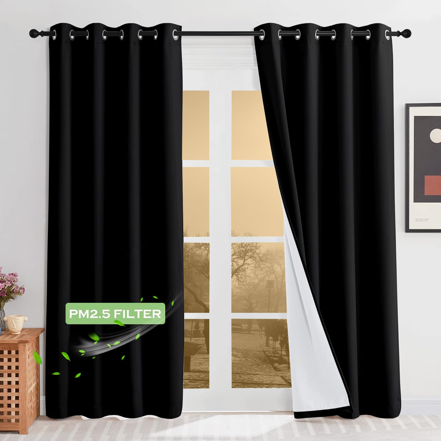 Amazon.com: KGORGE Anti Dust Soundproof 100% Blackout Curtains 4