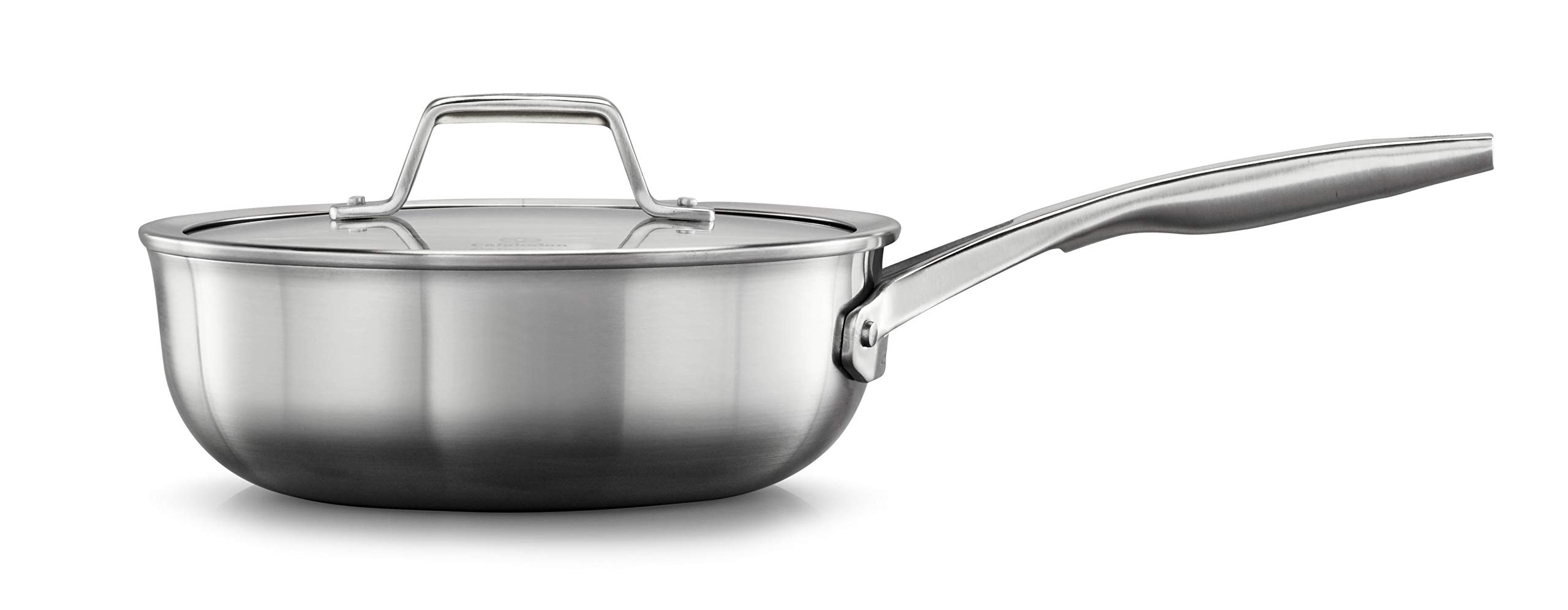 Calphalon Premier Stainless Steel 3-Quart Chef’s Pan with Cover, Silver