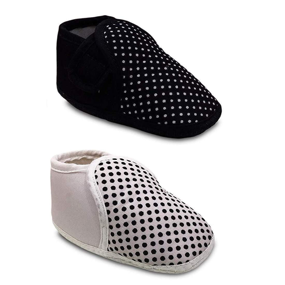 Kids Choice Shoes Baby Boys and Girls Canvas with Anti-Slip Sole (3-12 Months) - Combo of 2 (Black & White) (B089S6CWKN) Amazon Price History, Amazon Price Tracker