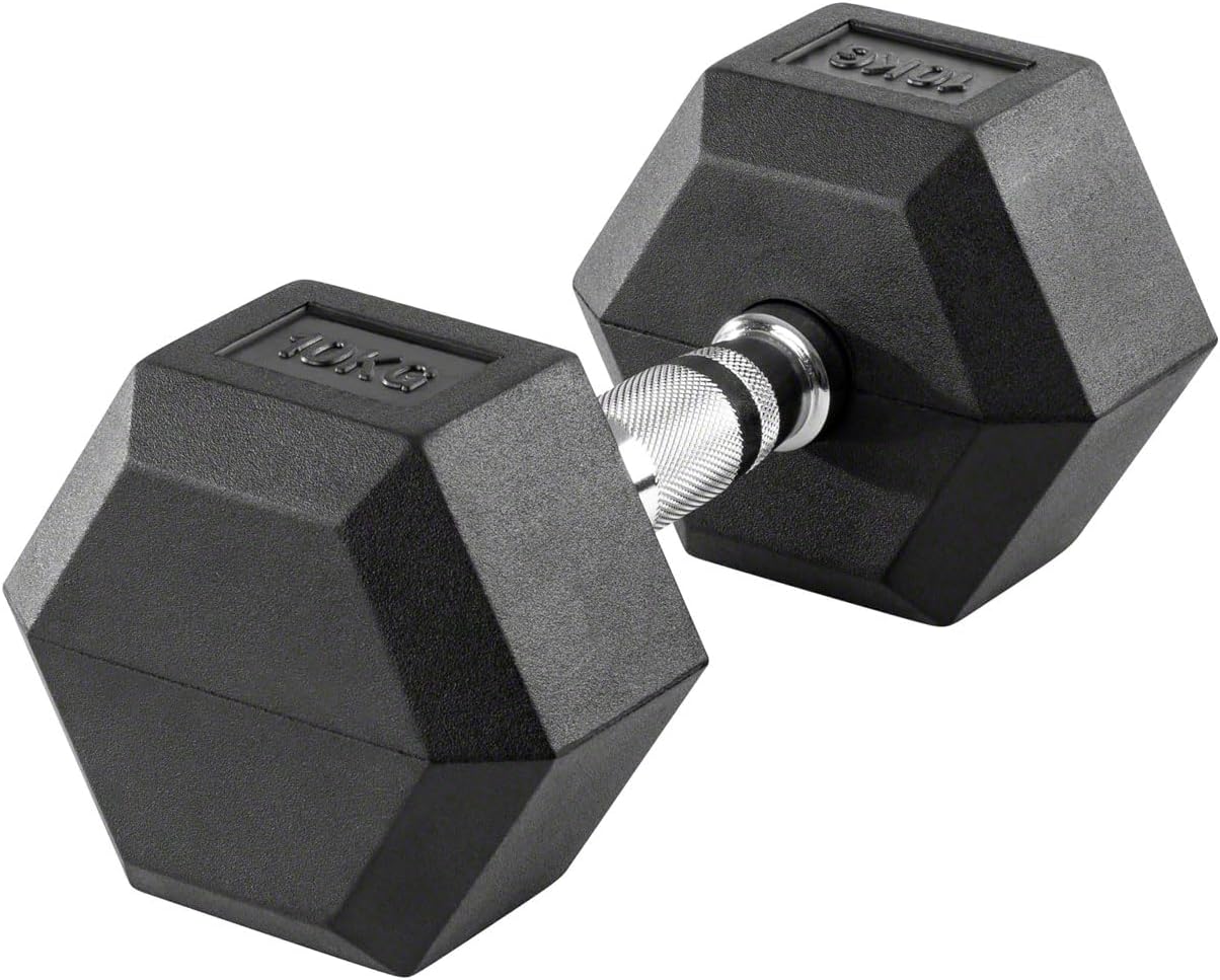 Sport-Tec Hex compact dumbbell made of rubber Hexagon dumbbell Strength training Fitness dumbbell Muscle building Bodybuilding