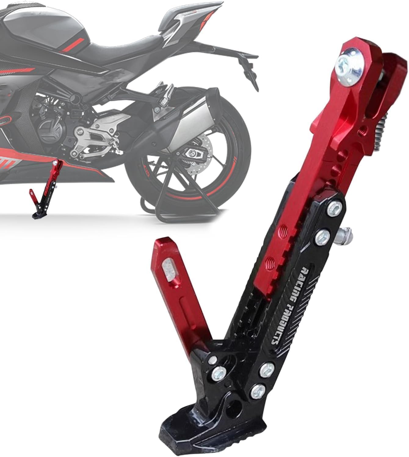 Béquille Latérale Moto pour Piaggio Liberty One,Pied de Support en Aluminium,Base Antidérapante Large,Accessoires Scooter,Orange